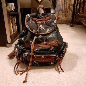 🔥Parrot print canvas knapsack🔥 (damaged)